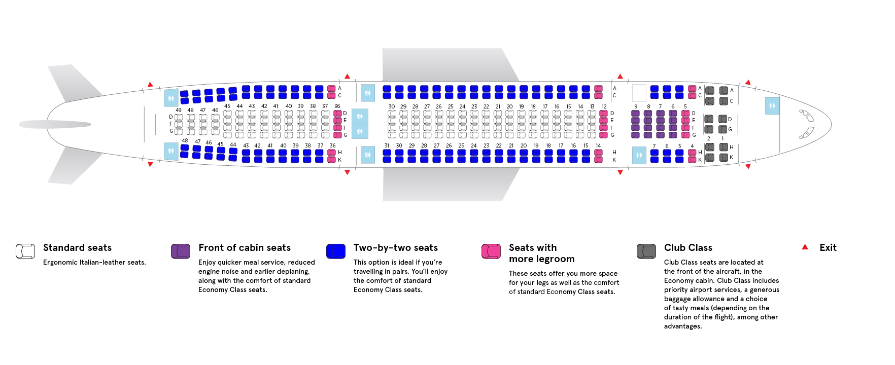 Air Transat Airbus A330-200 Low Density aircraft cabin