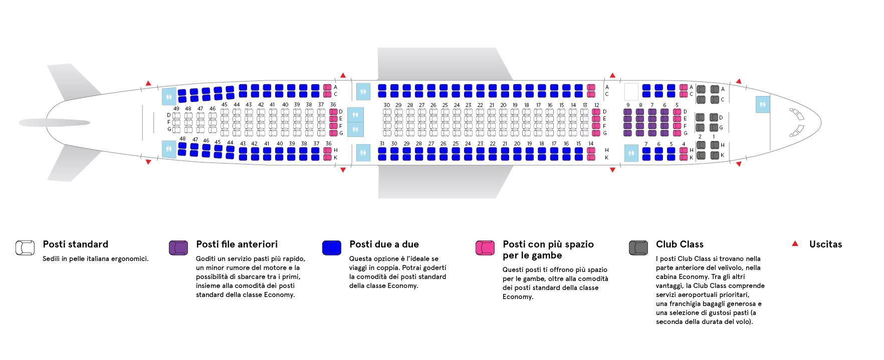 Cabina aereo Air Transat Airbus A330-200 Low Density